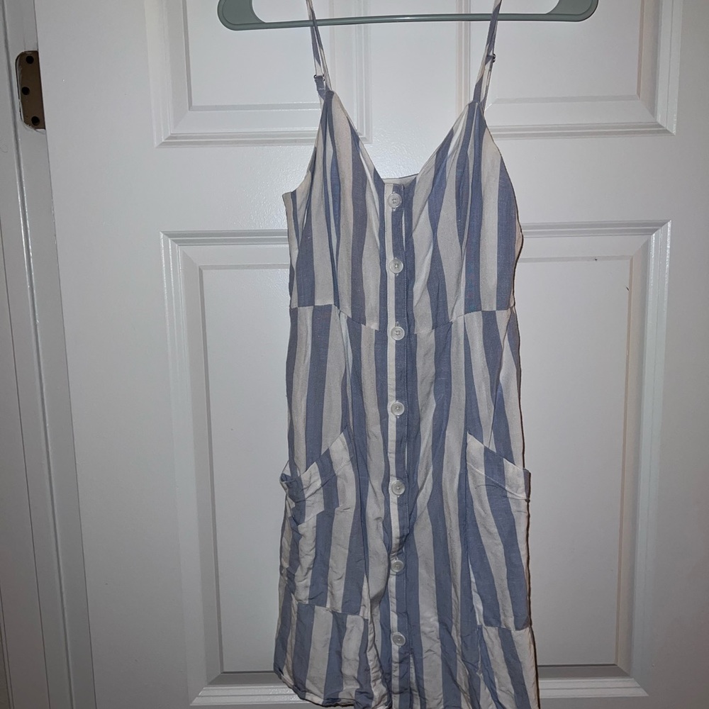 Rails Aurora Merriell Blue White Stripe Buttondown Sundress Dress XS